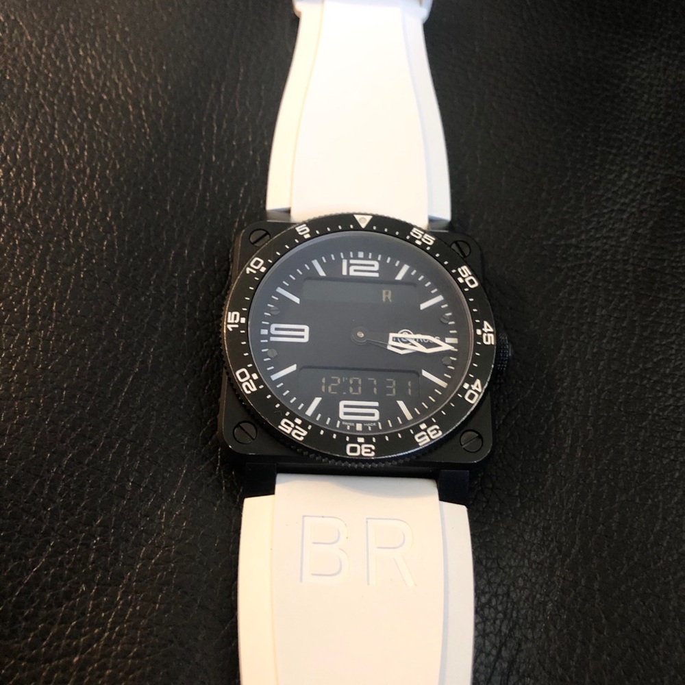 Bell & Ross BR-03-88-S Aviation analog AND digital watch